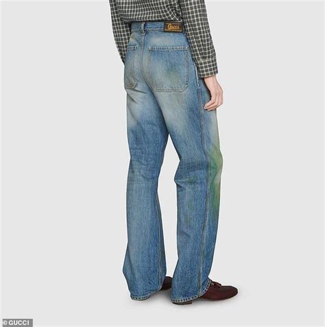 gucci jeans green|Gucci distressed jeans.